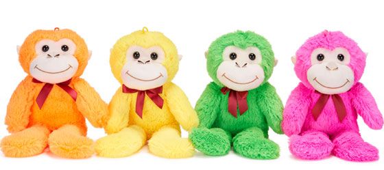 PAWS 12.5'' / 32cm Monkey With Ribbon...Assorted Picked At Random