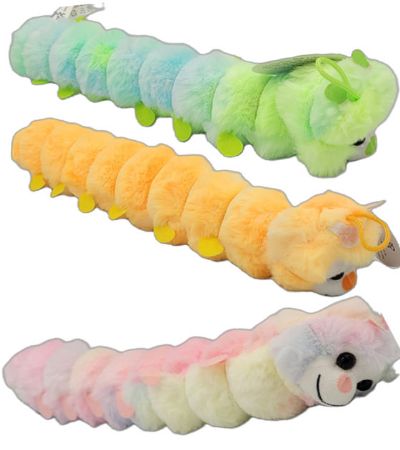 33cm Coloured Caterpillar Plush Soft Toy...Assorted Colours