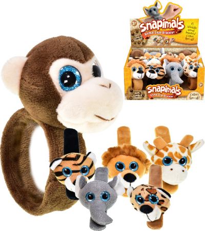 12x Snapimals - Wild Animal Snap Bracelets In Counter Display